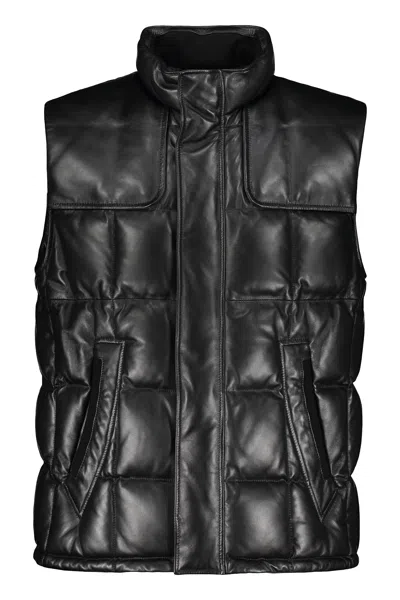 Brett &amp; Sons Leather Vest In Black