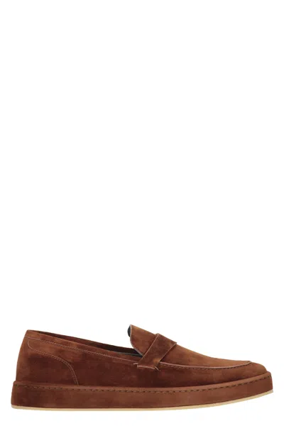 Brett &amp; Sons Suede Loafers In Brown