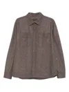 Brett Johnson Cashmere Tweed Overshirt In Brown