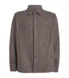 Brett Johnson Cashmere Tweed Overshirt In Gray