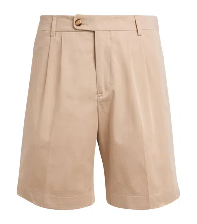 Brett Johnson Cotton-silk Shorts In Beige