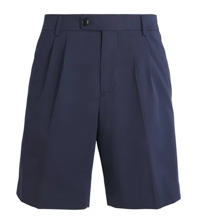 Brett Johnson Cotton-silk Shorts In Navy