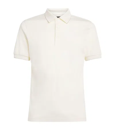 Brett Johnson Cotton-silk Tipped Polo Shirt In Neutral