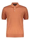 Brett Johnson Fine-knit Polo Shirt In Orange