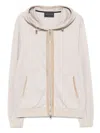 Brett Johnson Linen-virgin Wool Zip-up Hoodie In Neutrals