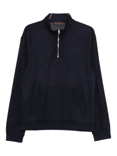 Brett Johnson Half-zip Sweater In Blue