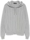 Brett Johnson Herringbone Cashmere Hoodie In Grey