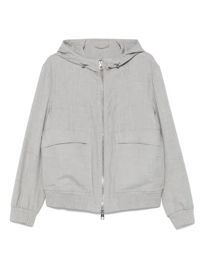 Brett Johnson Hooded Jacket In Grey