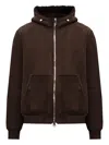 Brett Johnson Hooded Zip Jacket In Brown