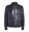 Brett Johnson Lamb Leather Jacket In Blue