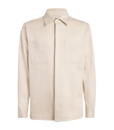 Brett Johnson Linen-cotton Overshirt In Beige