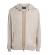 Brett Johnson Linen-virgin Wool Zip-up Hoodie In Grey