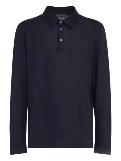 Brett Johnson Long-sleeve Polo Shirt In Blue