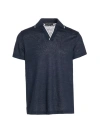 Brett Johnson Men's Linen Jersey Polo Shirt In Navy