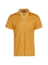Brett Johnson Men's Linen Jersey Polo Shirt In Saffron
