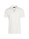 Brett Johnson Men's Linen Jersey Polo Shirt In White