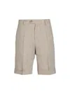 Brett Johnson Men's Pleated Linen Shorts In Sander