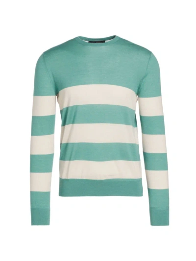 Brett Johnson Men's Striped Cashmere & Silk-blend Sweater In French Lover