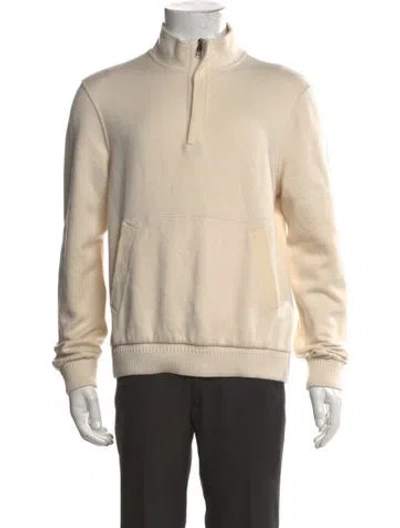 Pre-owned Brett Johnson Mock Neck Long Sleeve Pullover In Neutral
