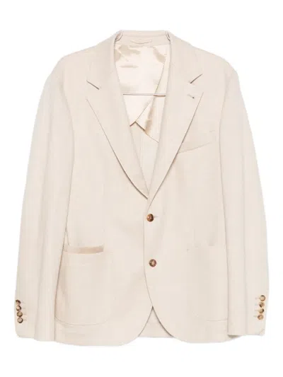 Brett Johnson Notched-lapel Single-breasted Blazer In Neutral