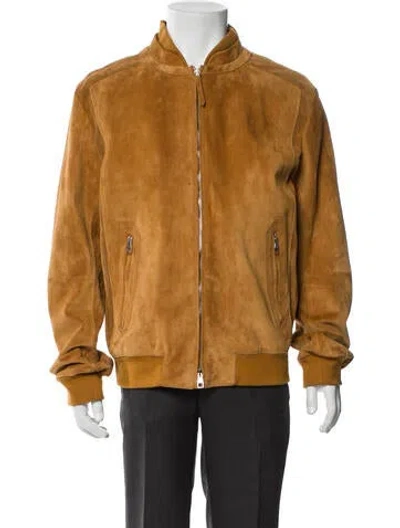 Pre-owned Brett Johnson Suede Bomber Jacket W/ Tags In Brown