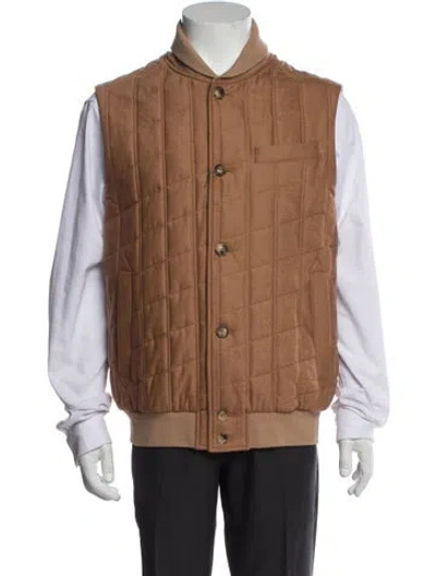 Pre-owned Brett Johnson Virgin Wool Vest W/ Tags In Brown