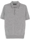 Brett Johnson Wool Short-sleeve Polo Shirt In Grey