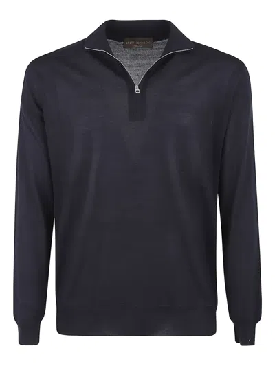 Brett Johnson Zip Cashmere T-shirt In Blue