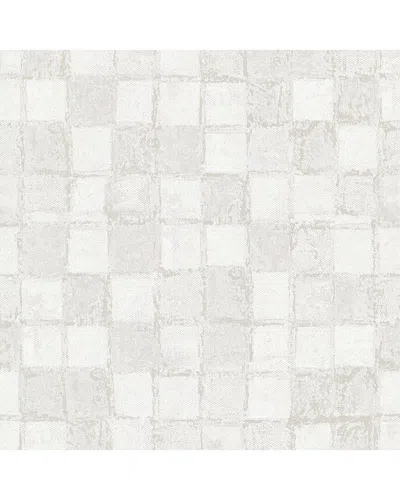 BREWSTER A-STREET PRINTS VARAK PLATINUM CHECKERBOARD WALLPAPER