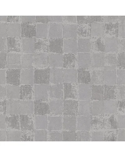 BREWSTER A-STREET PRINTS VARAK SILVER CHECKERBOARD WALLPAPER