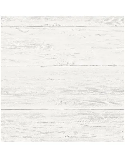 Brewster Adair White Shiplap Wallpaper