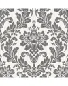 Brewster Advantage Galois Black Damask Wallpaper In Multi