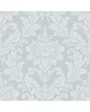 Brewster Advantage Galois Light Blue Damask Wallpaper In Multi