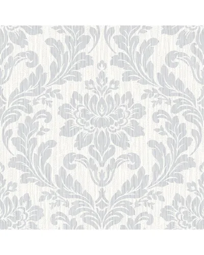 Brewster Advantage Galois Light Grey Damask Wallpaper In Multi