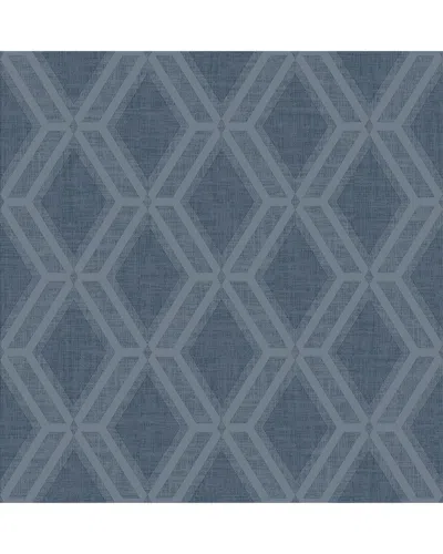 Brewster Advantage Mersenne Indigo Geometric Wallpaper In Multi