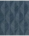 Brewster Advantage Oresome Indigo Ogee Wallpaper In Multi