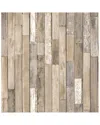 Brewster Barn Board Brown Thin Plank Wallpaper In Brown