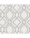 Brewster Frege Grey Trellis Wallpaper