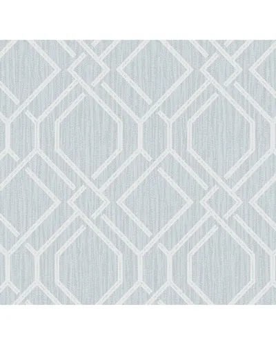 Brewster Frege Light Blue Trellis Wallpaper