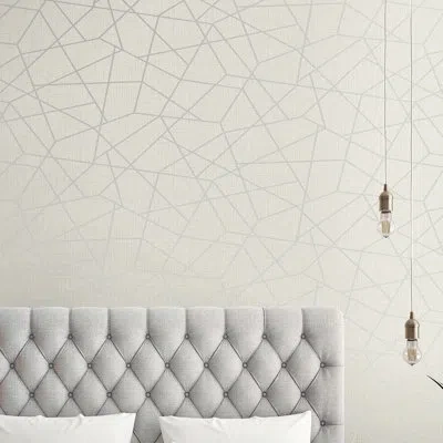 Brewster Home Fashions Geometric Linen 27' L X 27" W Texture Wallpaper Roll In Silver