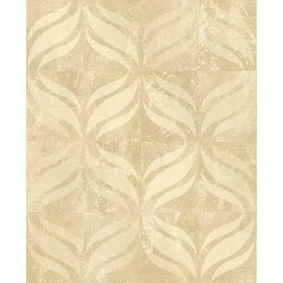 Brewster Home Fashions Kitchen & Bath Essentials Ogee 33' L X 20.5" W Wallpaper Roll In Gold