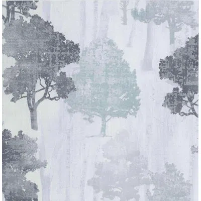 Brewster Home Fashions Kitchen & Bath Essentials Tree Silhouettes 33' L X 20.5" W Wallpaper Roll In Silver