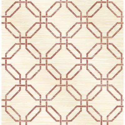 Brewster Home Fashions Kitchen & Bath Essentials Trellis 33' L X 20.5" W Wallpaper Roll In Brown