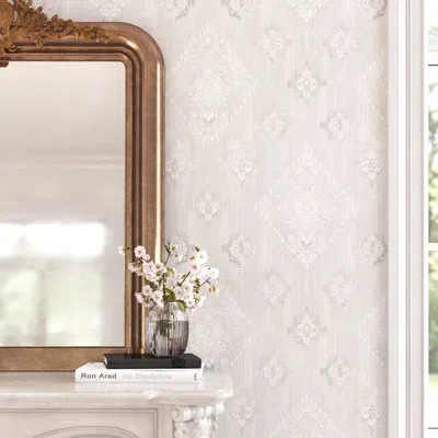 Brewster Home Fashions Medallion Wallpaper Roll In Dove