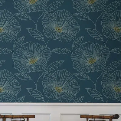 Brewster Home Fashions Mistral Mythic Floral Wallpaper Sample In Blue
