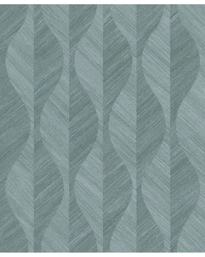 Brewster Oresome Teal Ogee Wallpaper In Multi