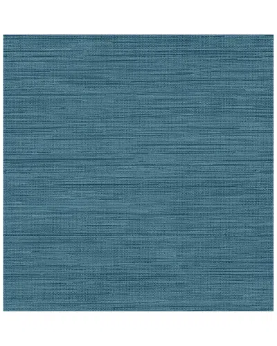 Brewster Sea Grass Blue Faux Grasscloth Wallpaper