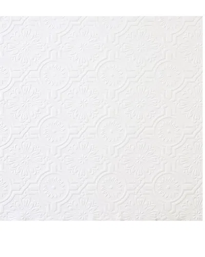 Brewster Victorian Tin Ceiling Paintable Wallpaper In White