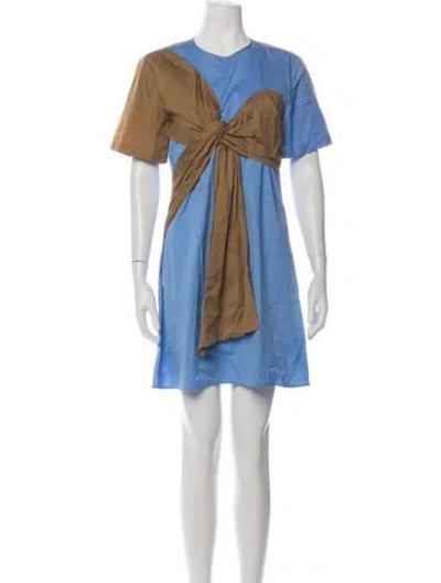 Pre-owned Brøgger Crew Neck Mini Dress In Blue