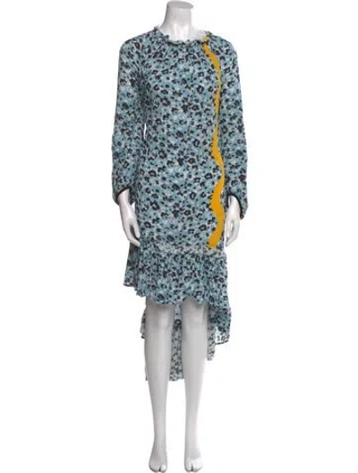 Pre-owned Brøgger Printed Long Dress In Blue